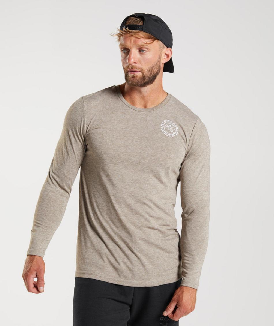 Long Sleeve Gymshark Legacy Hombre Gris | CO 3493VRW